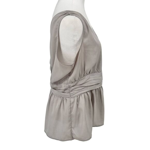 Banana Republic Dressy Deep V-Neck Sleeveless Blouse Side Zip Sz 14 Classy Top - Picture 5 of 11